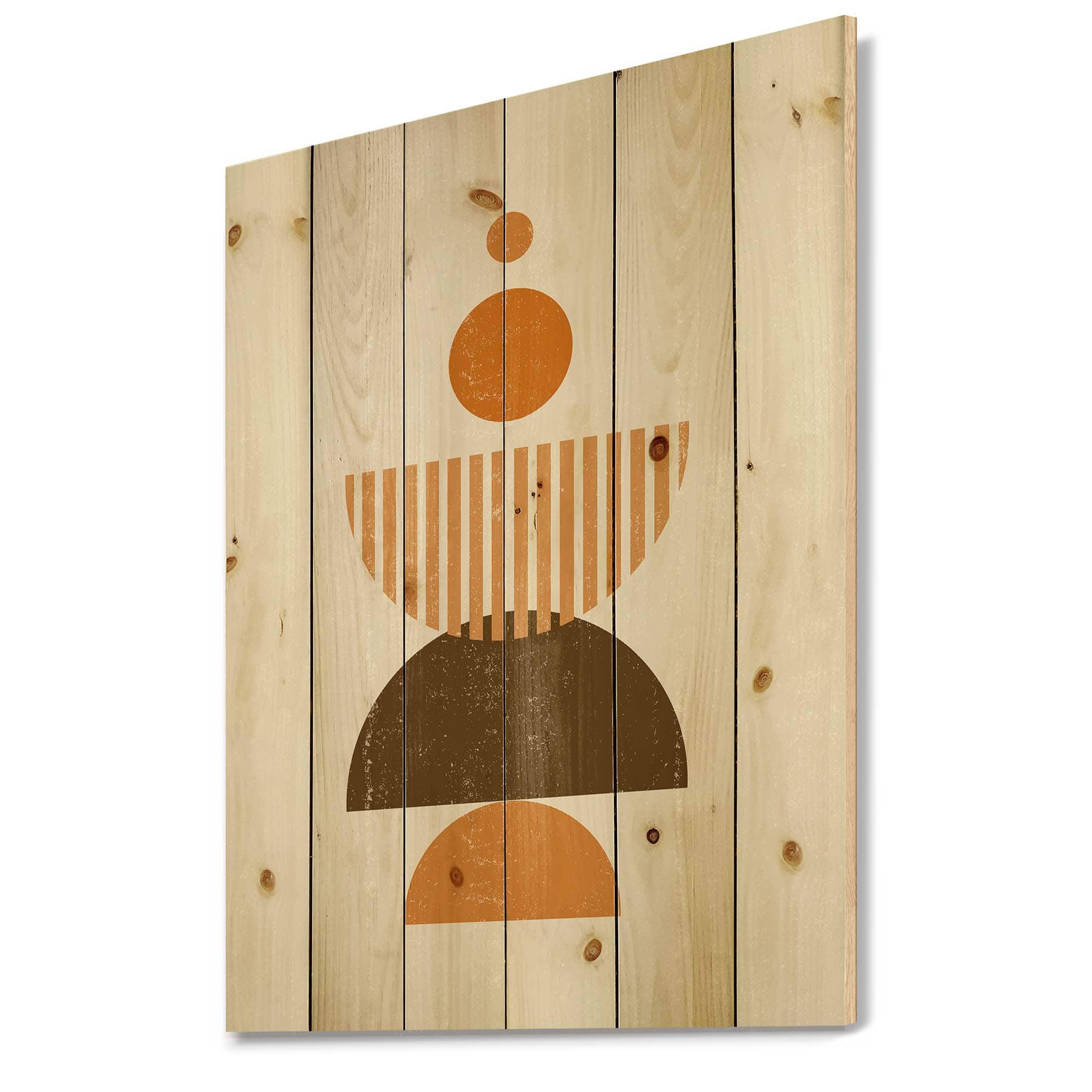 Designart - Abstract Minimal Sun and Moon In Earth Tones I